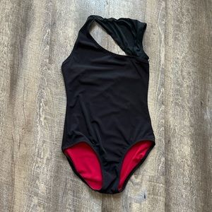 Dancewear Royale Black Mesh Overlay Hot Pink Leotard L Large